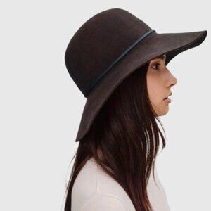 Aritzia Talula 'The Baylis' 100% Wool Floppy Brim Hat - Espresso - US S/M